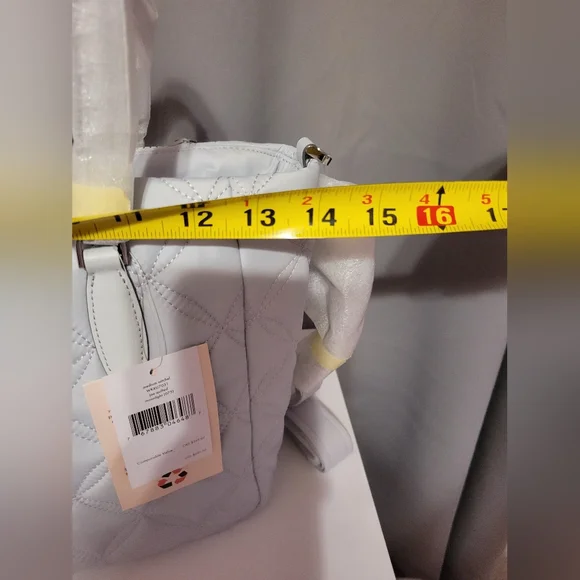 KATE SPADE NY MEDIUM QUILTED TOTE BAG WITH CROSSBODY STRAP POWDER BLUE COLOR BNW - Picture 7 of 12